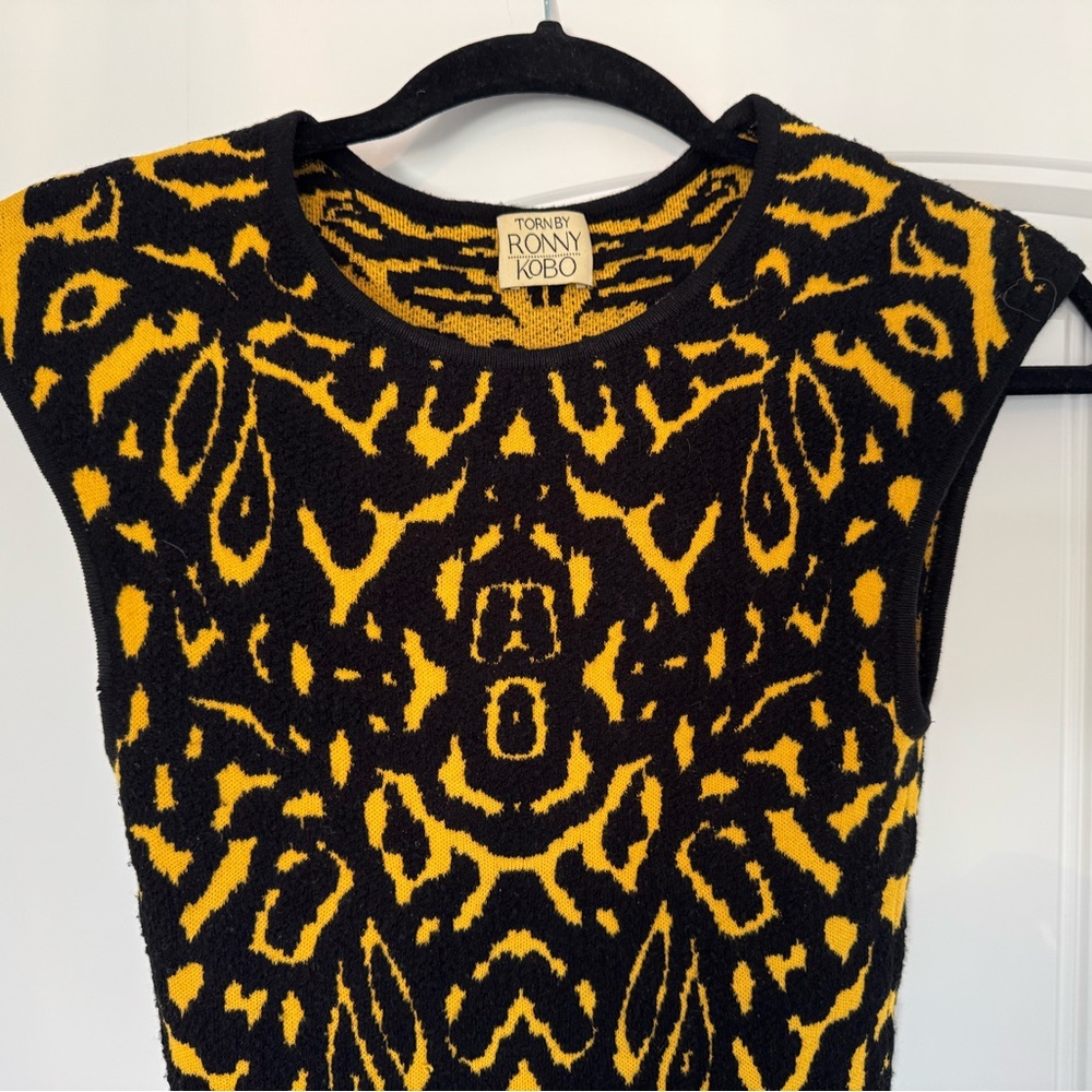 Torn by Ronny Kobo Black and Yellow Dress